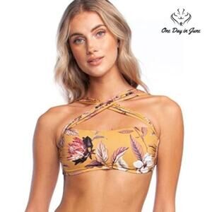 BCBGMAXAZRIA Bandeau Crossback Bikini Top Size 8